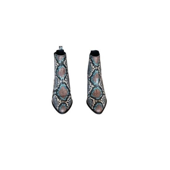 ABLE Womens Multicolor Snakeskin Print Pull On Almond Toe Ankle Bootie Size 6.5 - Picture 7 of 7